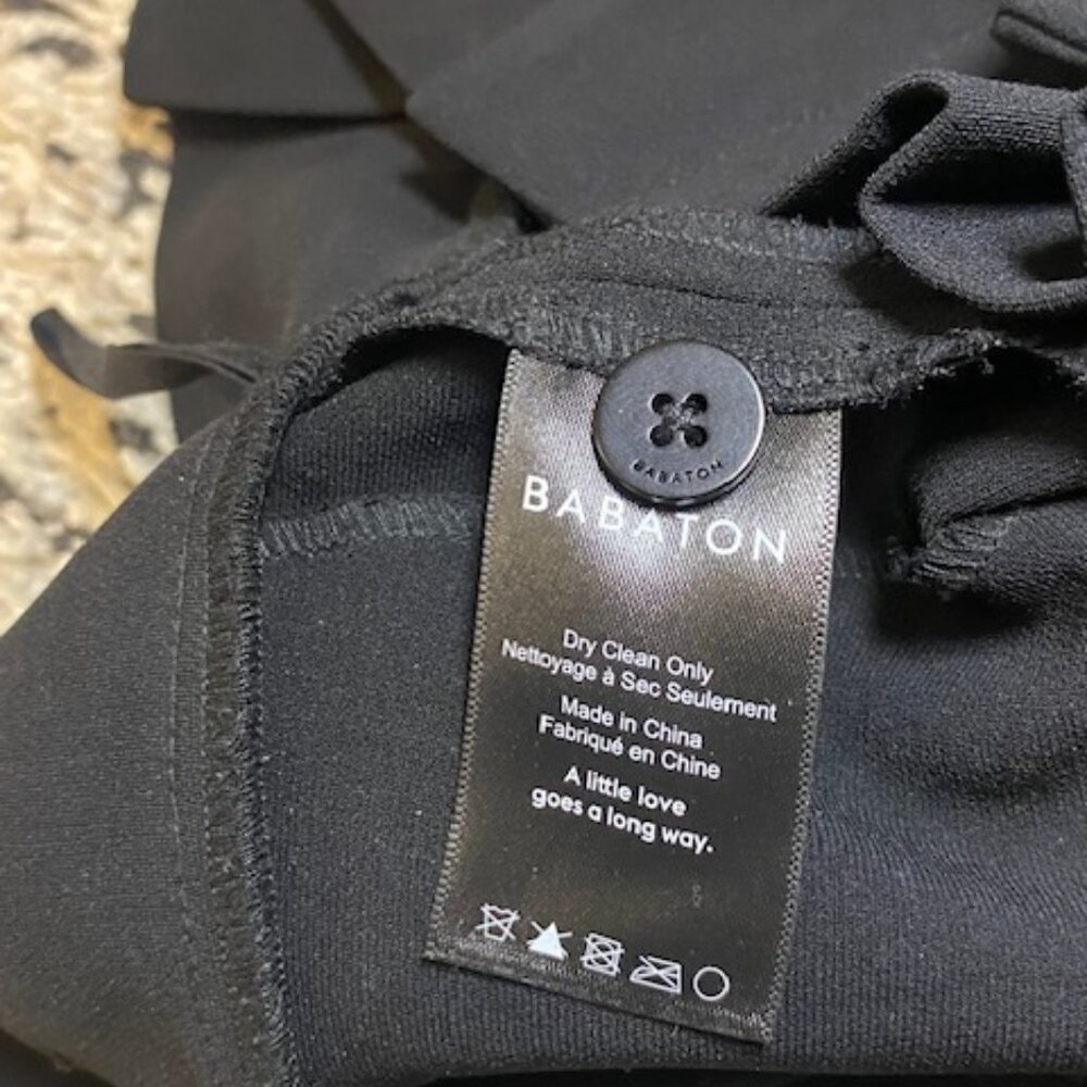 BABATON Aritzia Jermaine Black Wide Leg Pants size 8 Paper Bag Tie Belt - Picture 10 of 16